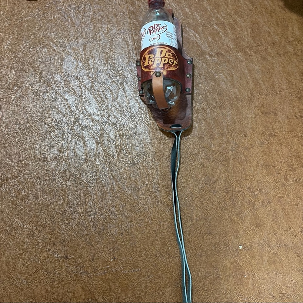 Leather Dr. Pepper Strap on Holster